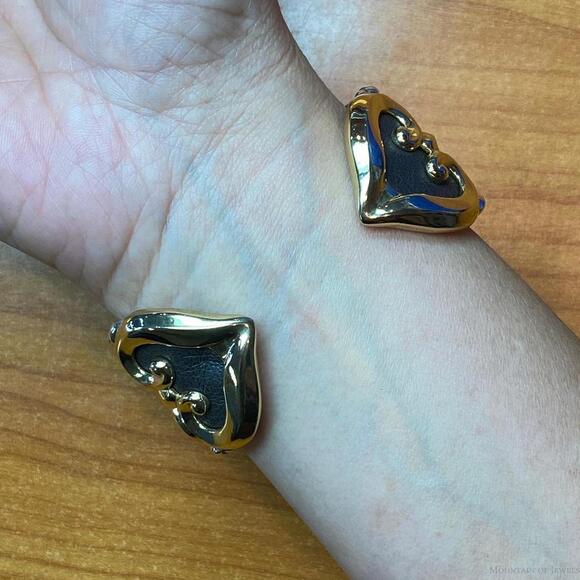 Carolyn Pollack Sterling, Brass, Leather Band 1 Turquoise Bracelet For Women - Picture 7 of 10